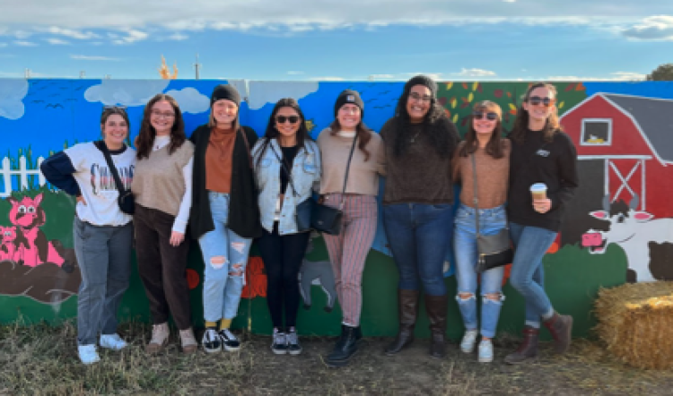 AuD students at a pumpkin patch
