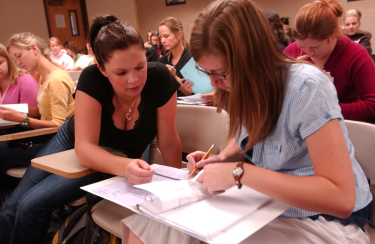 Students studying