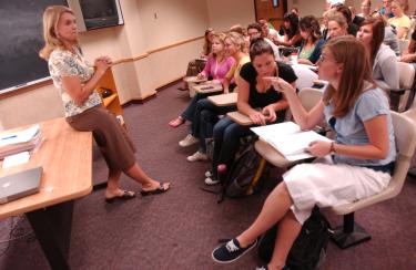 Teacher in front of class