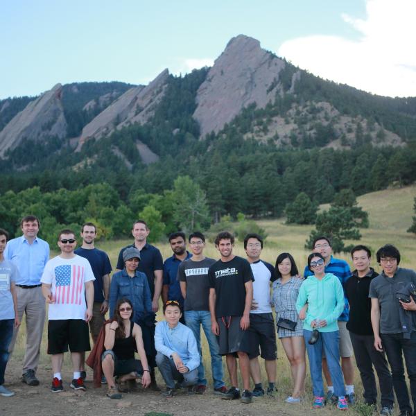 in the beginning of a group hike in fall 2016