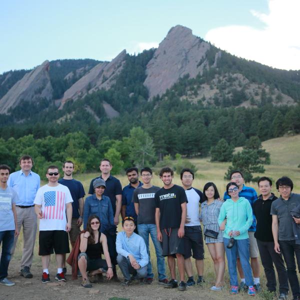 in the beginning of a group hike in fall 2016