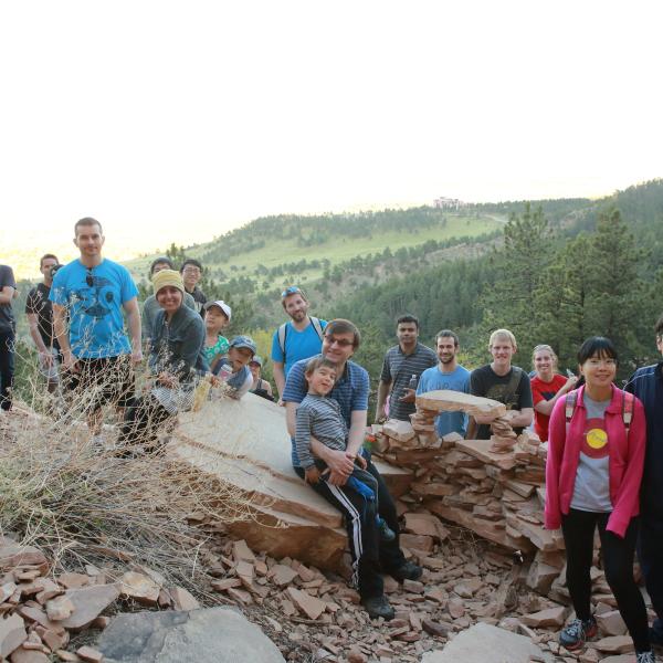 On the top of "Chairs" in the Chautauqua Park in May 2017