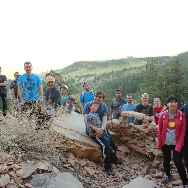 On the top of "Chairs" in the Chautauqua Park in May 2017