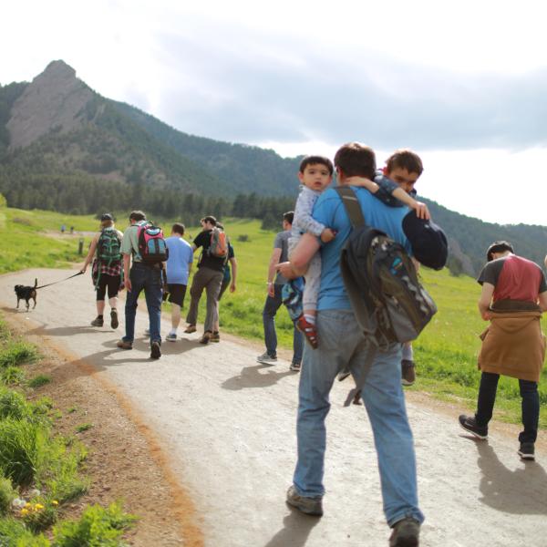 Group hiking in May of 2018