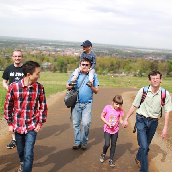 Group hiking in May of 2018