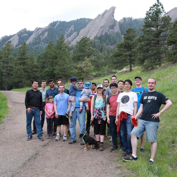 Group hiking in May of 2018