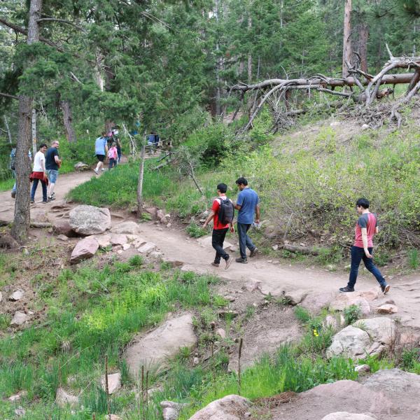 Group hiking in May of 2018