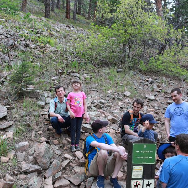 Group hiking in May of 2018