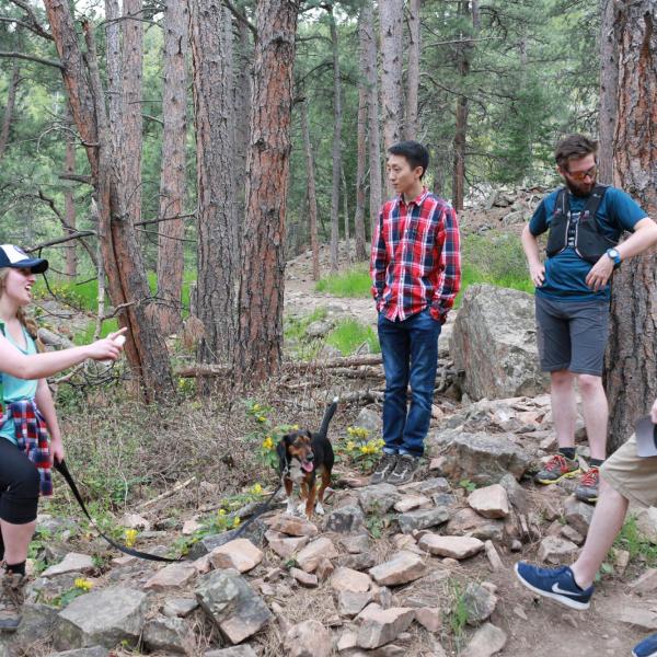 Group hiking in May of 2018