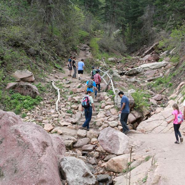 Group hiking in May of 2018