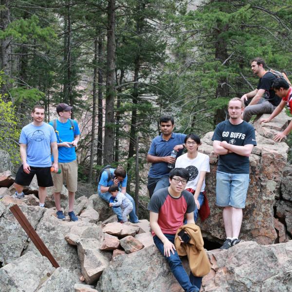 Group hiking in May of 2018
