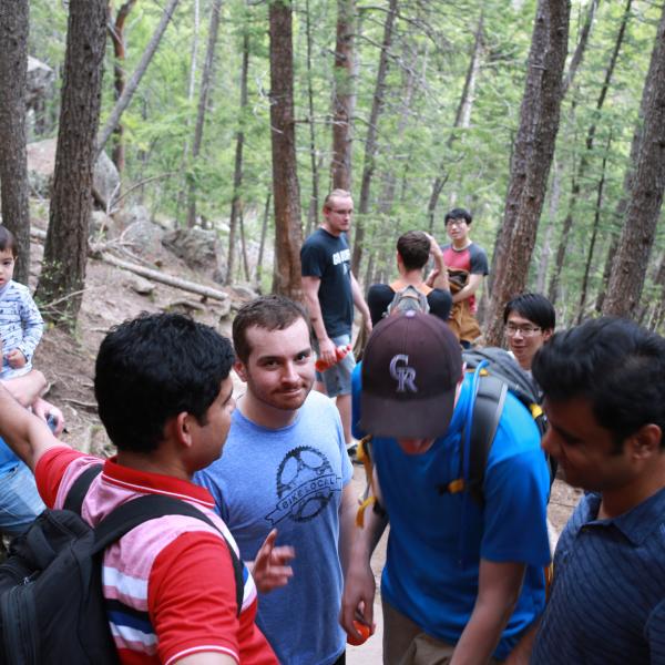 Group hiking in May of 2018