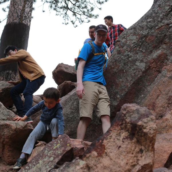 Group hiking in May of 2018