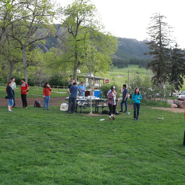 Group hiking in May of 2018