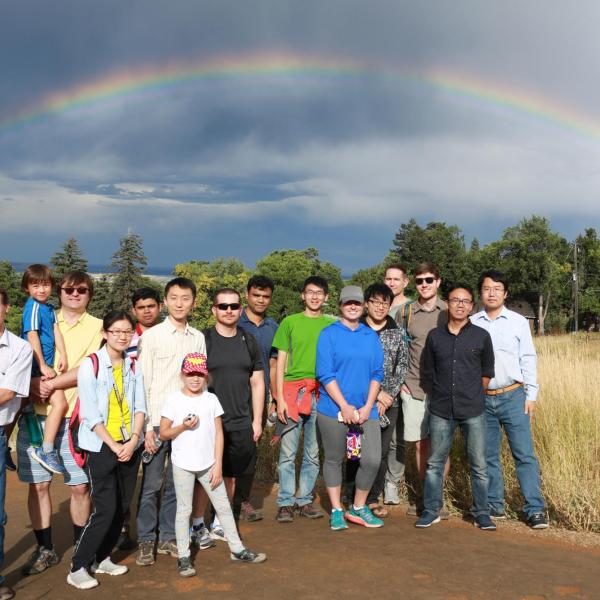 Group hiking in September of 2018