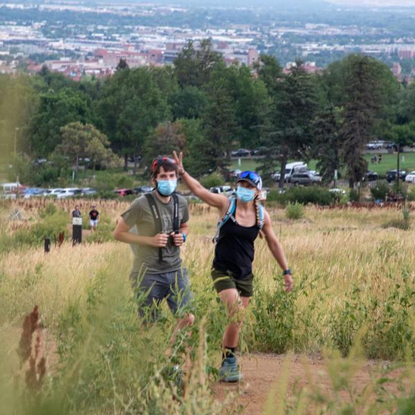 Hiking and picnic in Chautauqua Park in August 2020