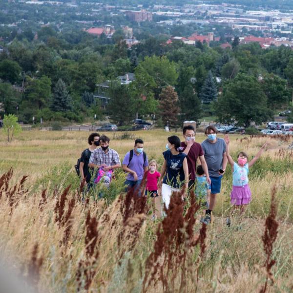 Hiking and picnic in Chautauqua Park in August 2020