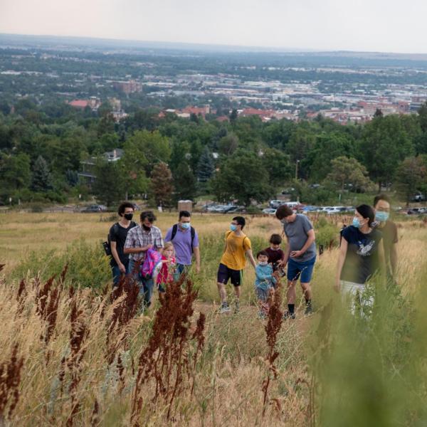 Hiking and picnic in Chautauqua Park in August 2020
