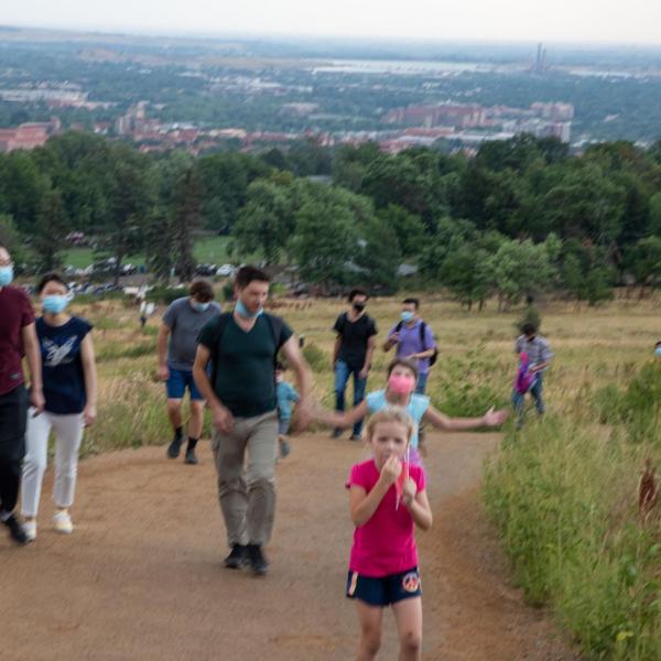 Hiking and picnic in Chautauqua Park in August 2020