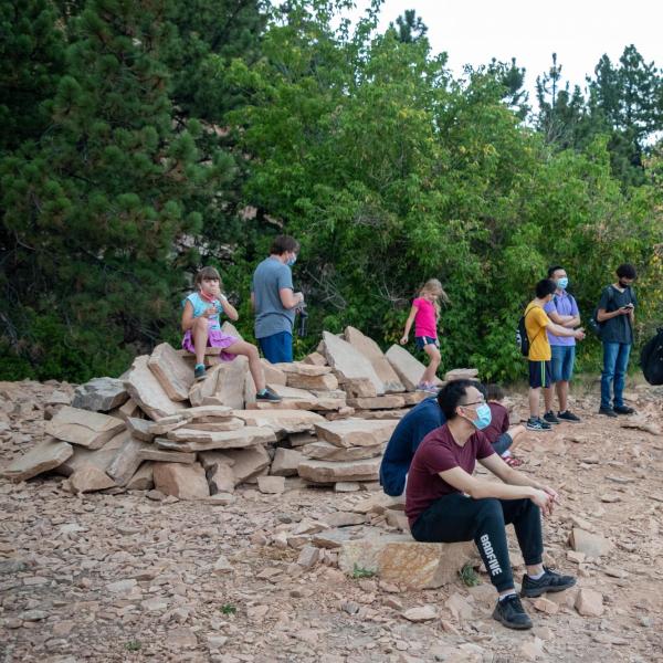 Hiking and picnic in Chautauqua Park in August 2020