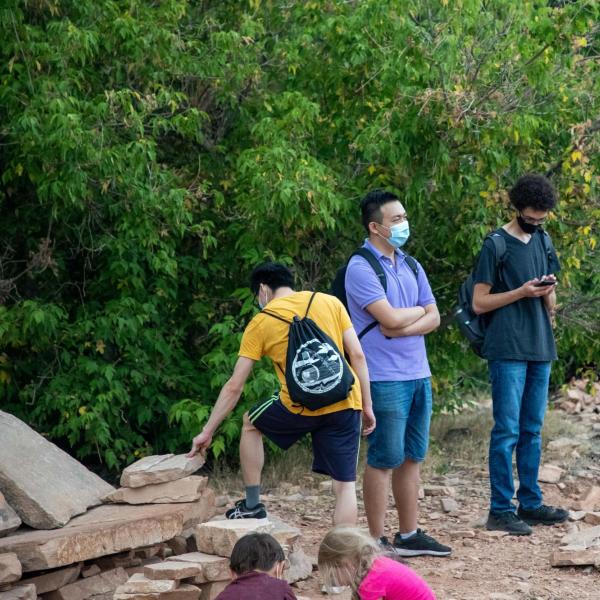 Hiking and picnic in Chautauqua Park in August 2020