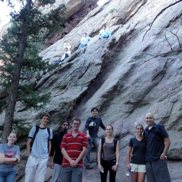 A group hiking in 2009