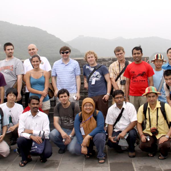 Group members and other attendees of I-CAM 2009 summer school at the Great Wall of China