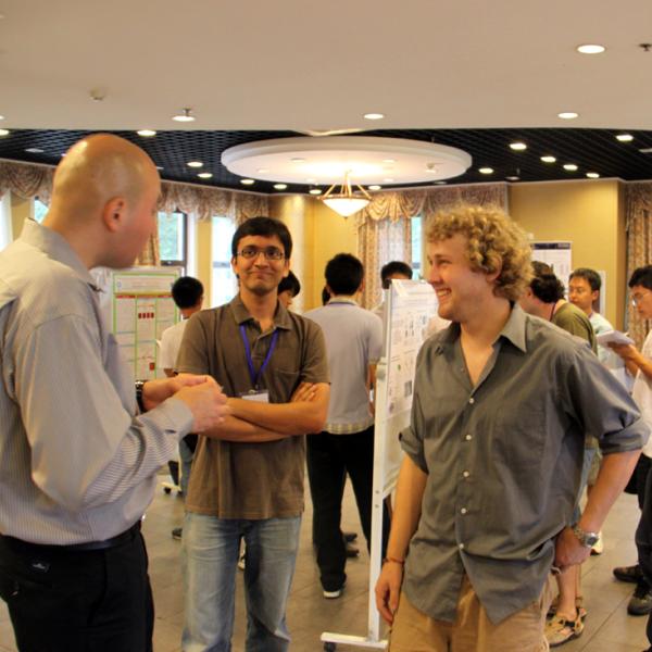 Dennis Gardner, Rahul Trivedi, Tyler Wingfield and Corinne Beier at the Qingdao poster session during I-CAMP 2009 in China