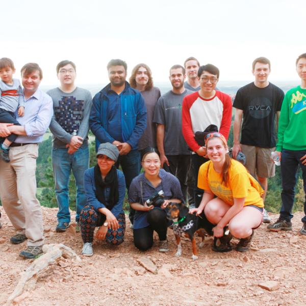 finally tired at the top during a group hike in spring 2016