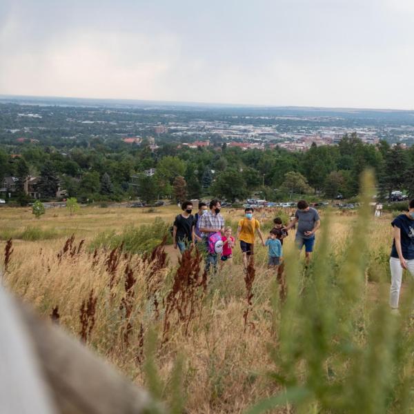 Hiking and picnic in Chautauqua Park in August 2020