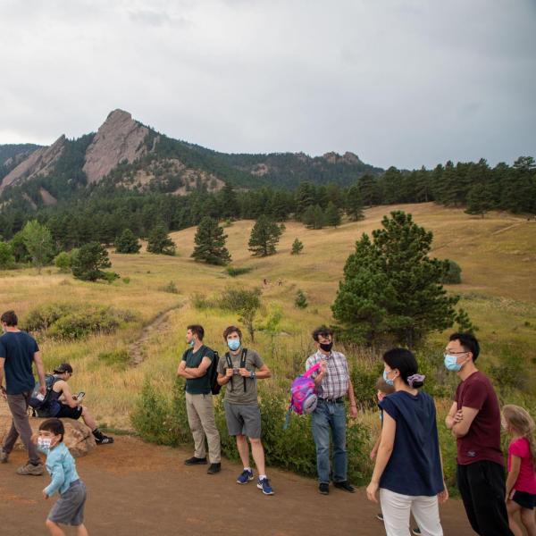 Hiking and picnic in Chautauqua Park in August 2020