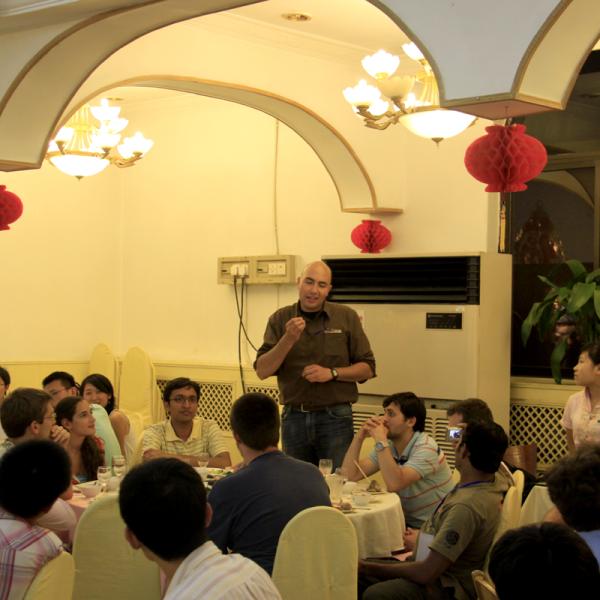 Dennis is speaking at the attendees meeting during I-CAMP 2009