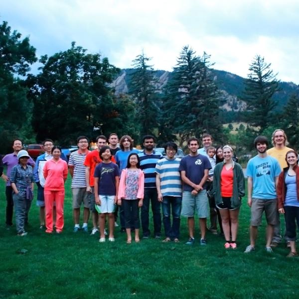 a group BBQ in summer 2015 at the foothills in a Chautauqua park