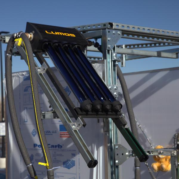 solar flatbed collector for urine treatment