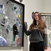 Students at Waste in Space art exhibit