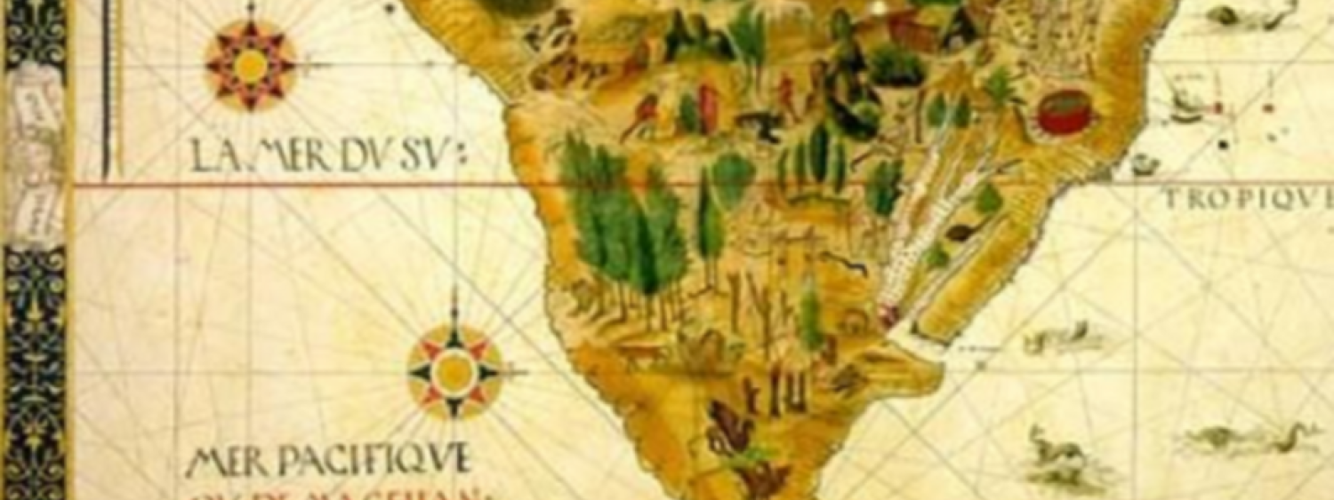 Southern Hemisphere [detail from] World Map by Pierre Desceliers (1550)