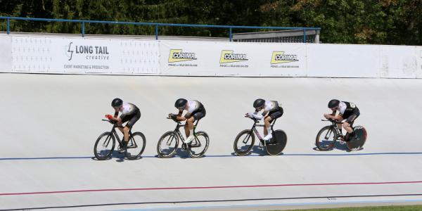 Four CU riders in the Team Pursuit