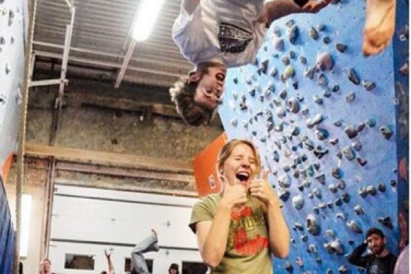 CU Freeskiing coach Connor O'Brien and alumni Amanda Silverstone