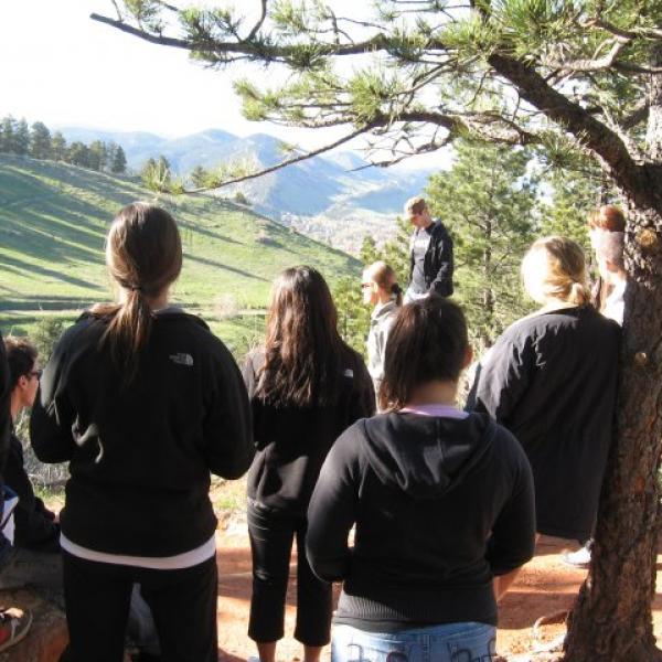 Chautauqua Hike Photo with students