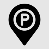 Letter "P" on waypoint pin designating parking