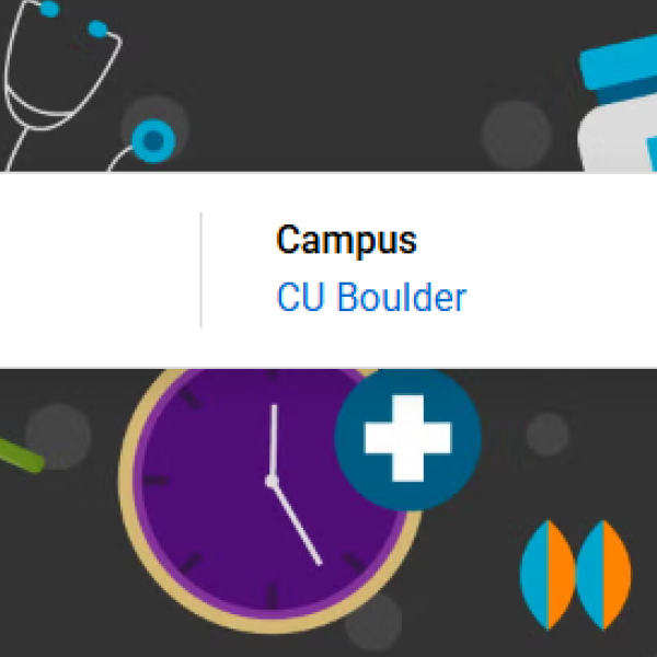 CU Boulder text surrounded by colorful gifs