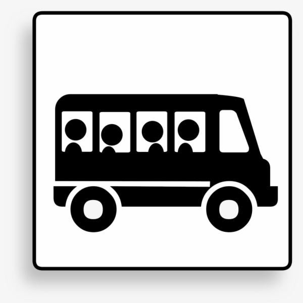 Bus or large van with people inside