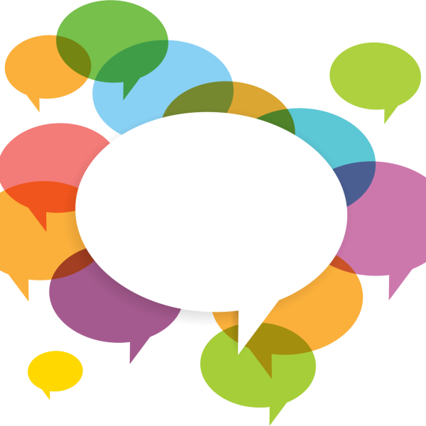 Multicolored word bubbles