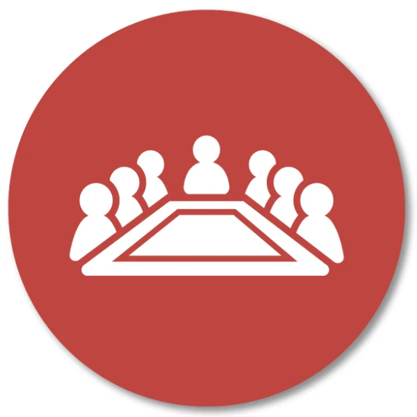 Clipart of people sitting around a meeting table