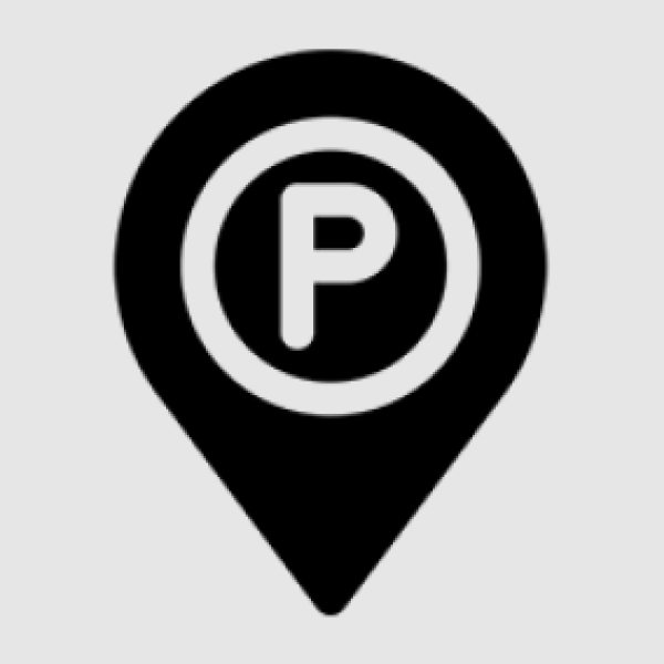 Letter "P" on waypoint pin designating parking