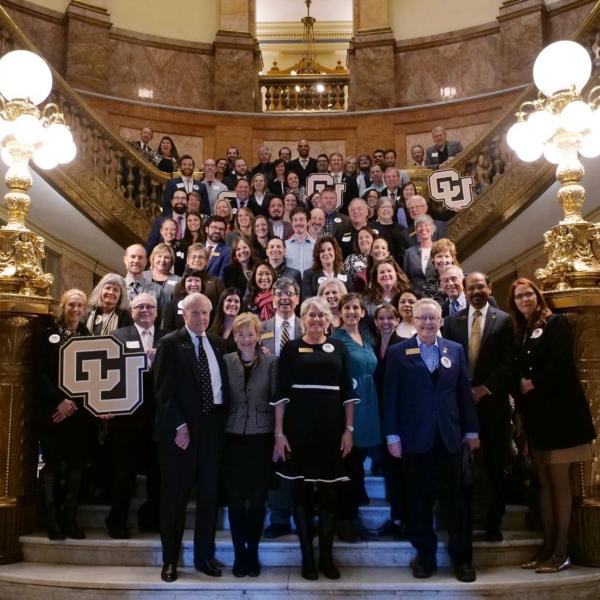 CU Advocacy Day Group Photo on Stairs