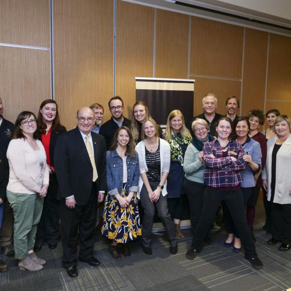 Staff Council and Chancellor DiStefano at the Years of Service 2019