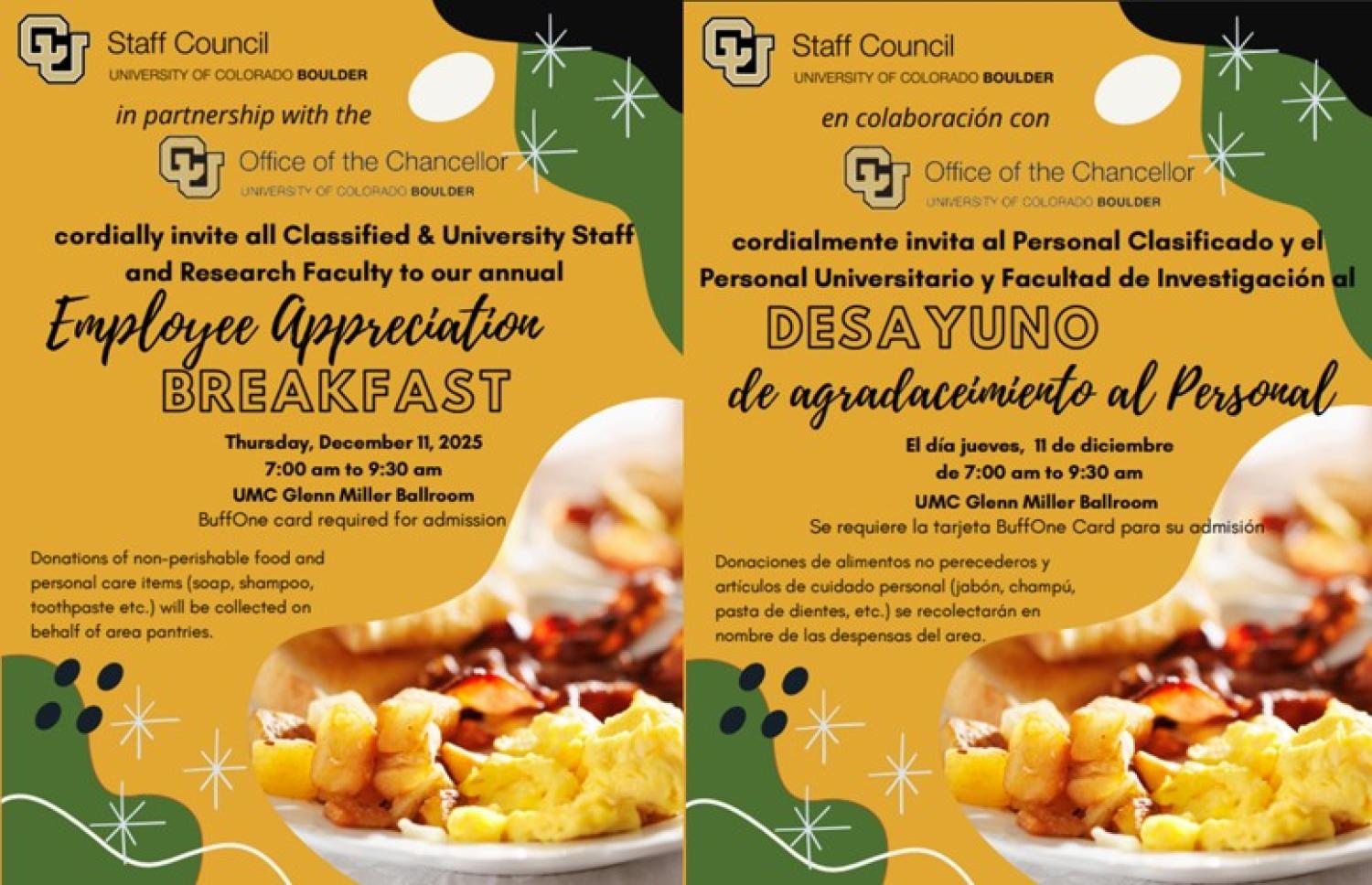 save the date flyer for employee appreciation breakfast on Thursday December 11