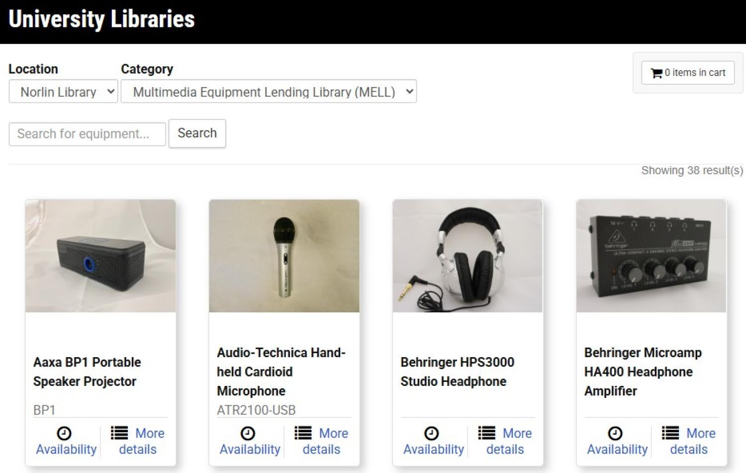 Multimedia equipment renal catalog image
