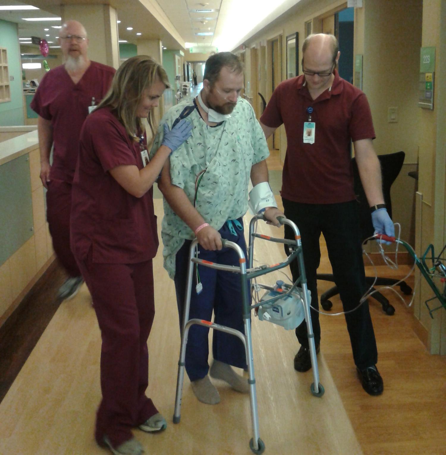 Dan Richmond walking after surgery